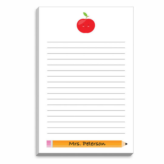 Apple and Pencil Teacher Notepads